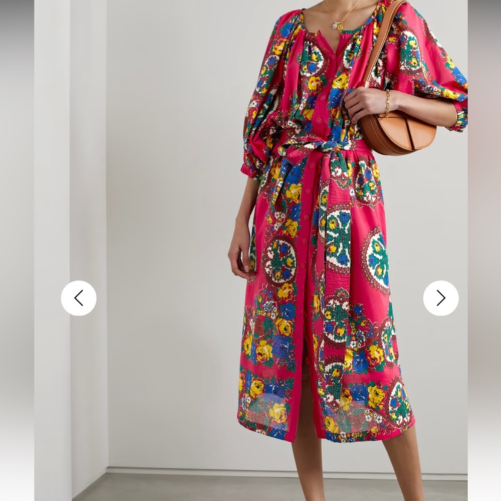 CARA CARA Simone belted floral-print cotton-voile midi dress